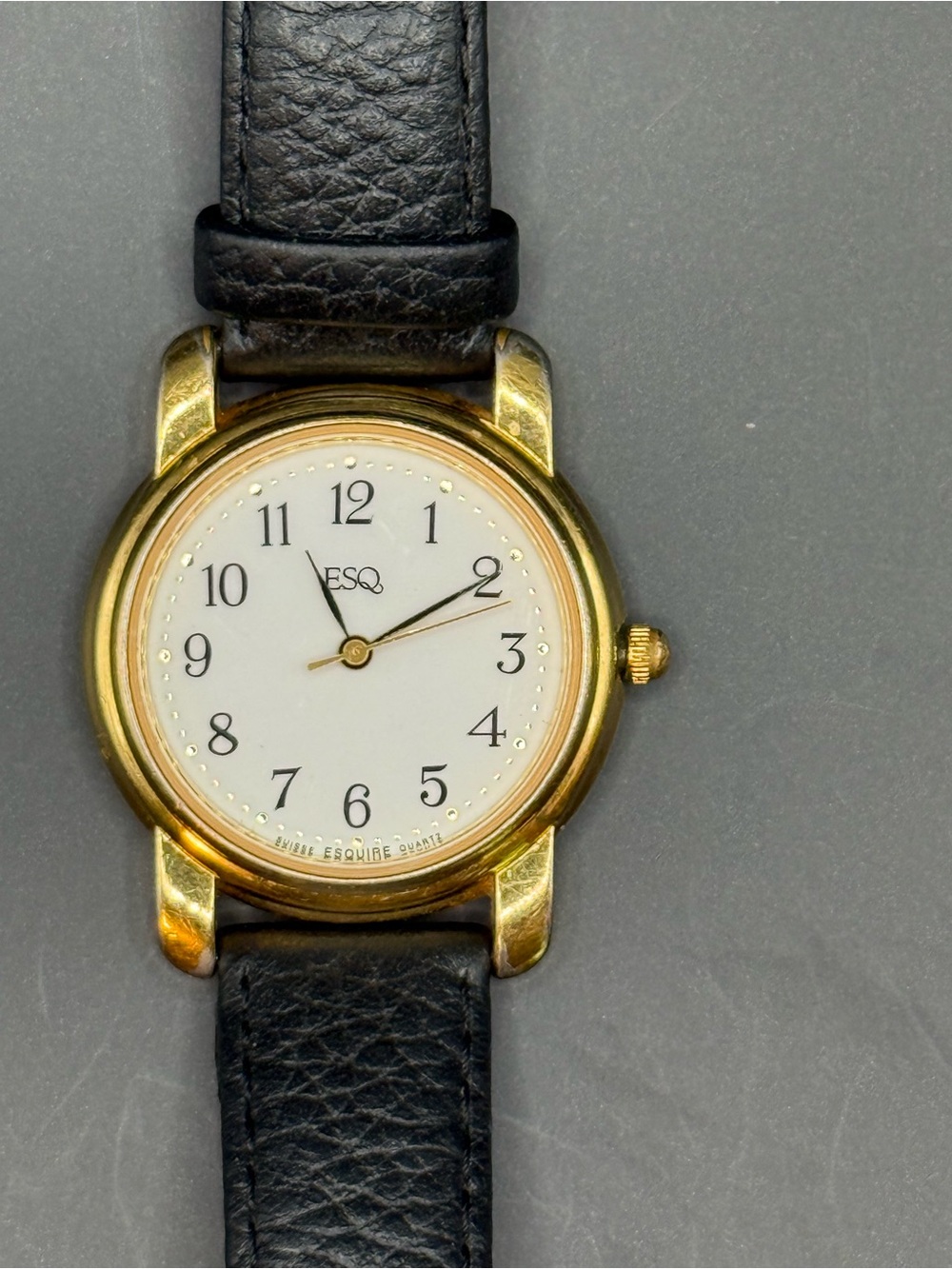 90’s Classic ESQ Gold Tone Genuine Leather Watch